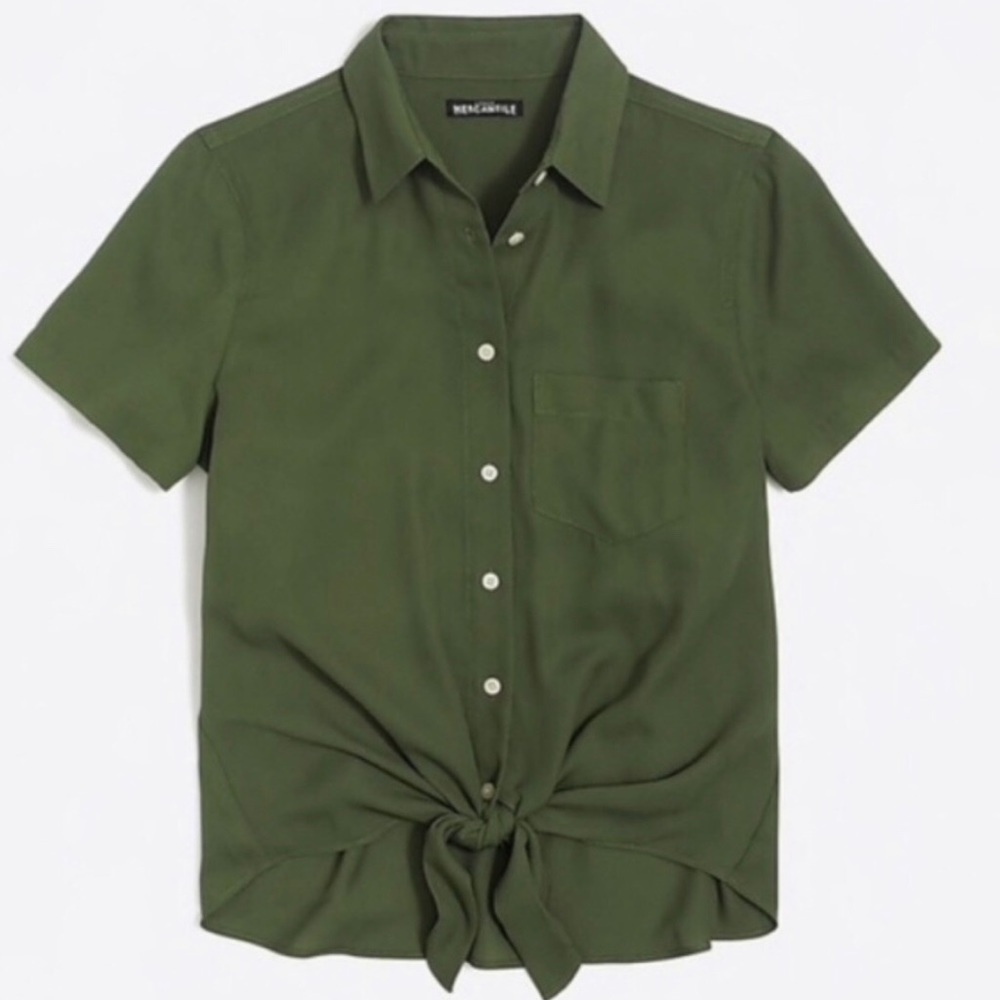 J Crew Mercantile/Factory Tie Front Top